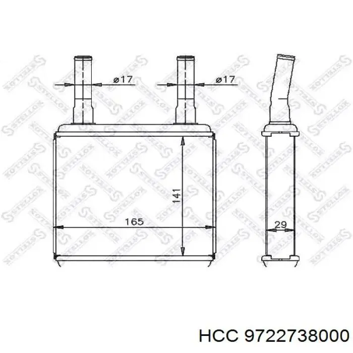 9722738000 HCC Radiador de forno (de aquecedor)