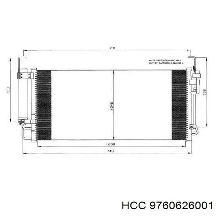 Радиатор кондиционера 9760626001 HCC