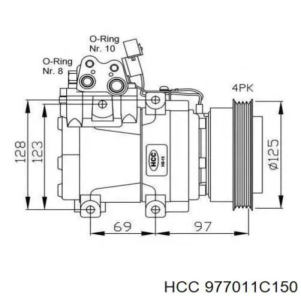 Компрессор кондиционера 977011C150 HCC