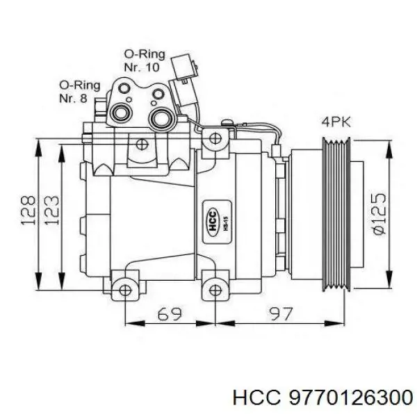 Компрессор системы кондиционирования HCC 9770126300 цена, от 227.81 USD