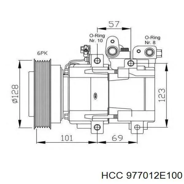 Компрессор системы кондиционирования HCC 977012E100 цена, от 278.17 USD