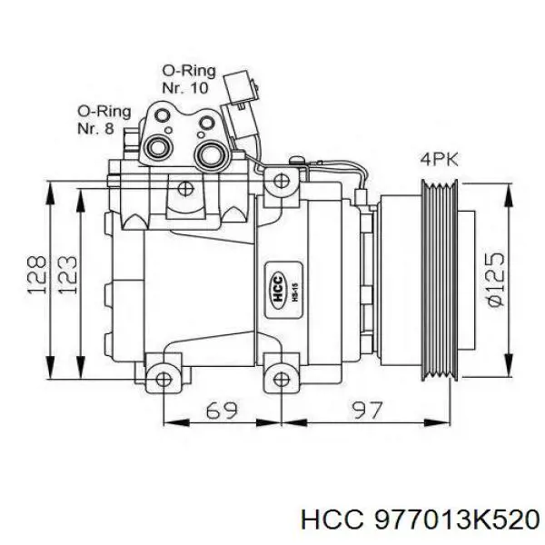Компрессор системы кондиционирования HCC 977013K520 цена, от 298.93 USD