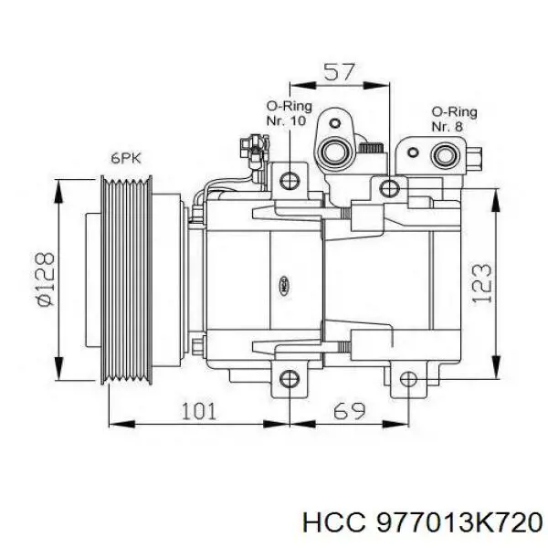 977013K720 HCC компрессор кондиционера