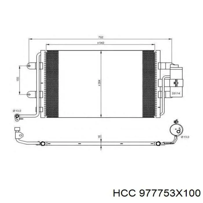Купить 977753X100 HCC Шланг кондиционера, от испарителя к компрессору
