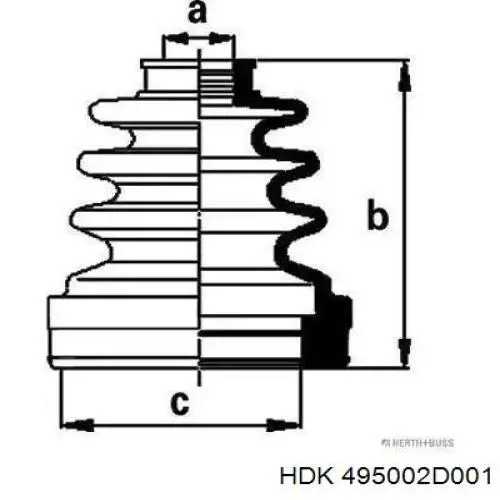 Левая полуось 495002D001 HDK