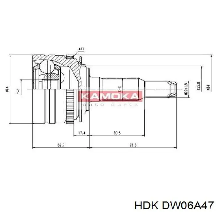 ШРУС наружный передний DW06A47 HDK