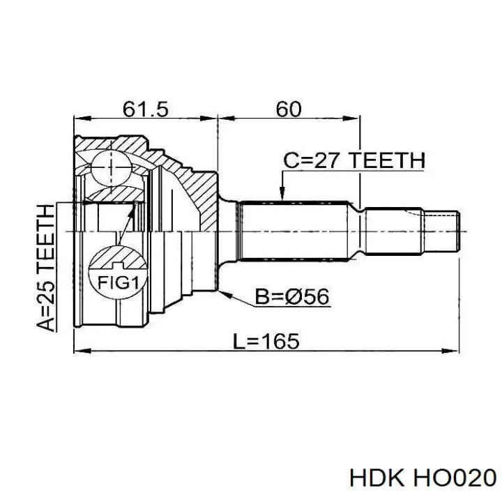 HO020 HDK шрус наружный передний