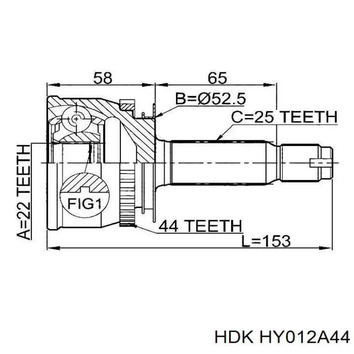 ШРУС наружный передний HY012A44 HDK