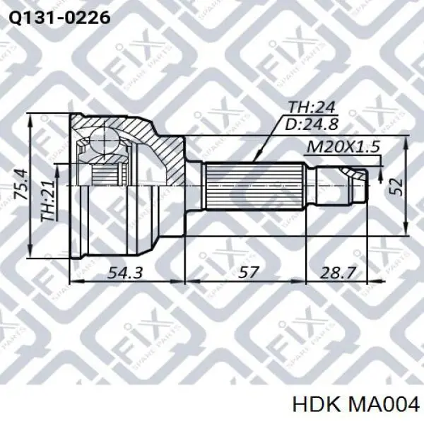 ШРУС наружный передний MA004 HDK