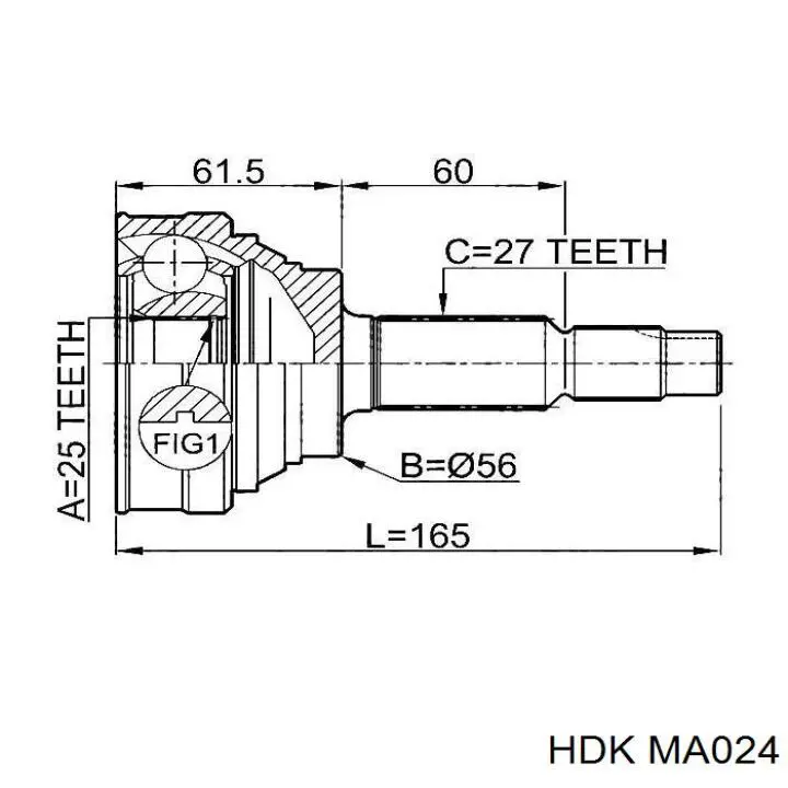 ШРУС наружный передний MA024 HDK