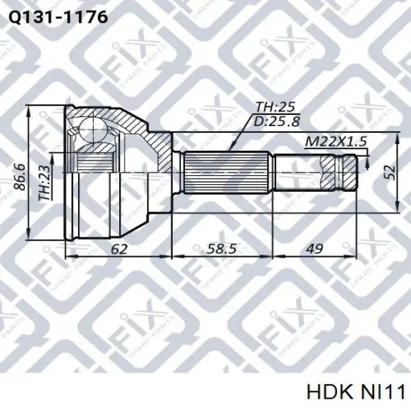 NI11 HDK шрус наружный передний