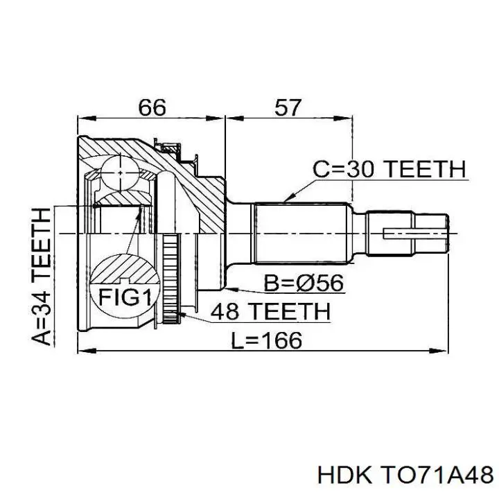 ШРУС наружный передний TO71A48 HDK