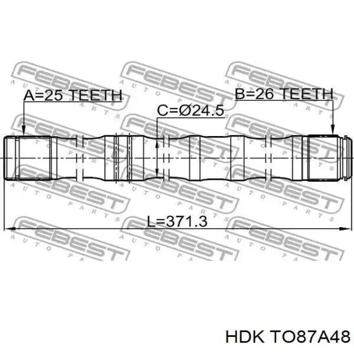 TO87A48 HDK шрус наружный передний
