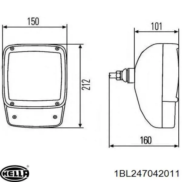 Фара левая, правая HELLA 1BL247042011