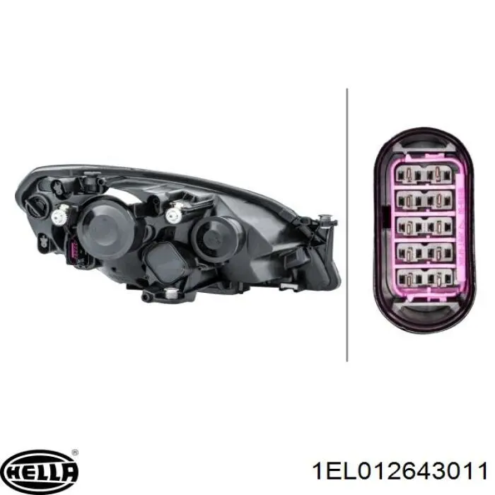 Левая фара 1EL012643011 HELLA