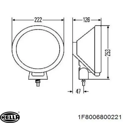 Фара противотуманная левая/правая (универсальная) 1F8006800221 HELLA