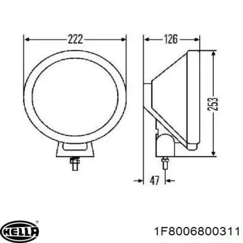 Фара противотуманная левая/правая (универсальная) 1F8006800311 HELLA