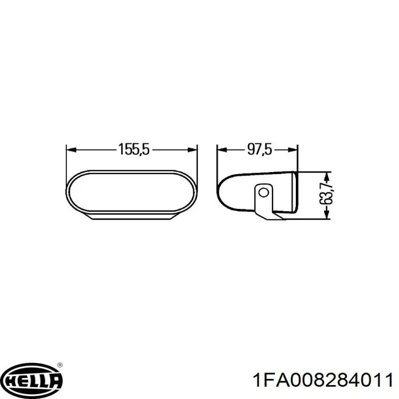 Фара противотуманная левая/правая (универсальная) 1FA008284011 HELLA