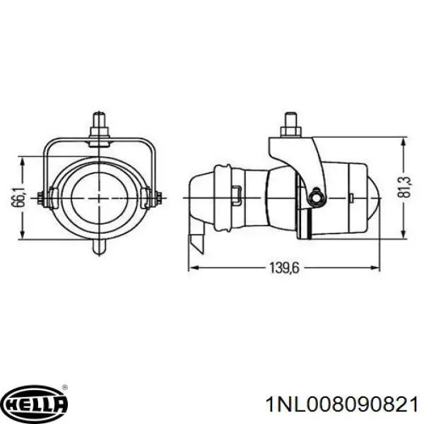 Фара противотуманная (TUNING), комплект из 2шт. 1NL008090821 HELLA