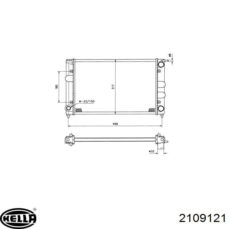 Радиатор 2109121 HELLA
