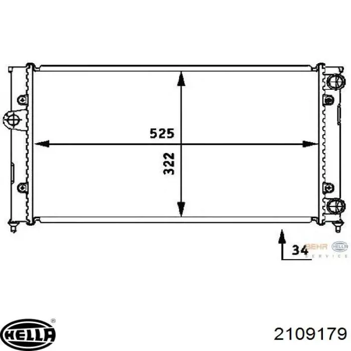 Радиатор 2109179 HELLA