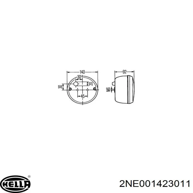 2NE001423011 HELLA Фара противотуманная задняя