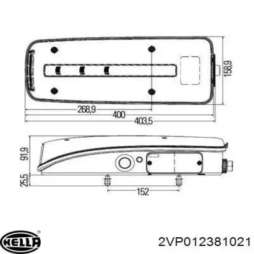 Задний фонарь 2VP012381021 HELLA