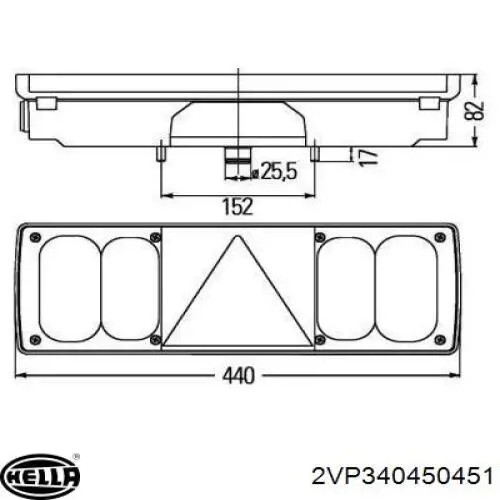 Фонарь задний левый 2VP340450451 HELLA