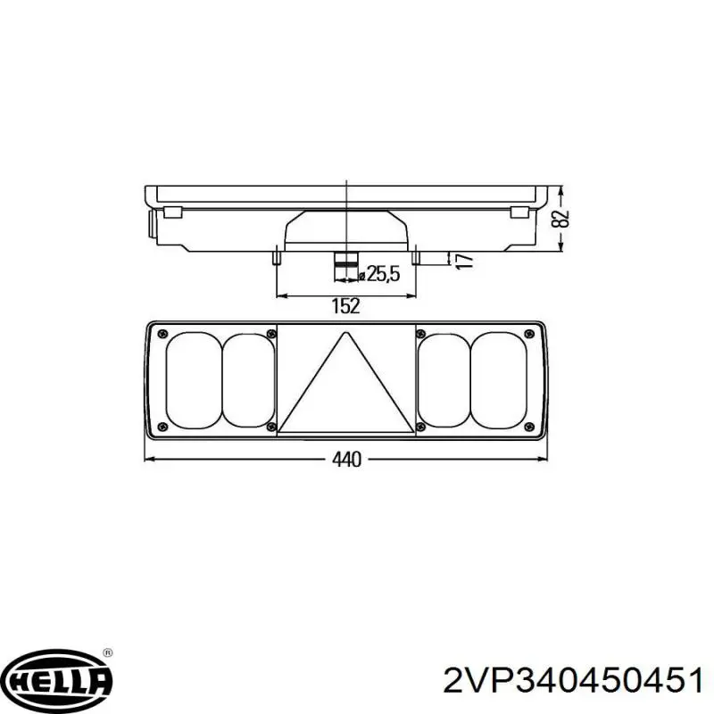Фонарь задний левый HELLA 2VP340450451