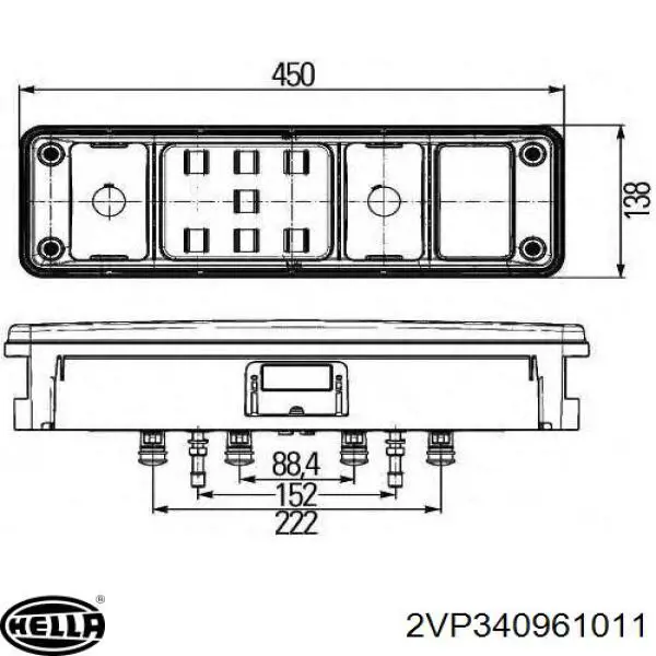 Фонарь задний левый 2VP340961011 HELLA