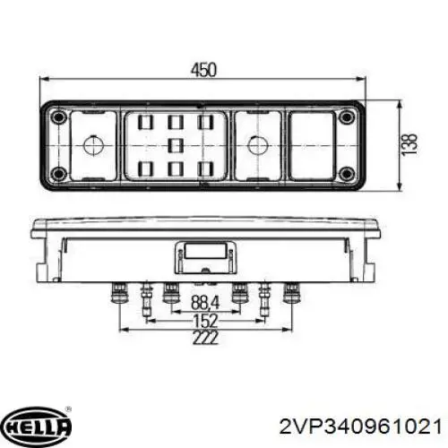 Купить 2VP340961027 HELLA Фонарь задний левый/правый
