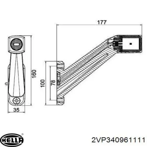 Задняя левая фара HELLA 2VP340961117 цена, от 175.16 USD