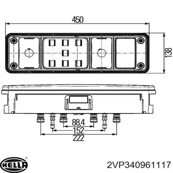 Фонарь задний левый 2VP340961117 HELLA