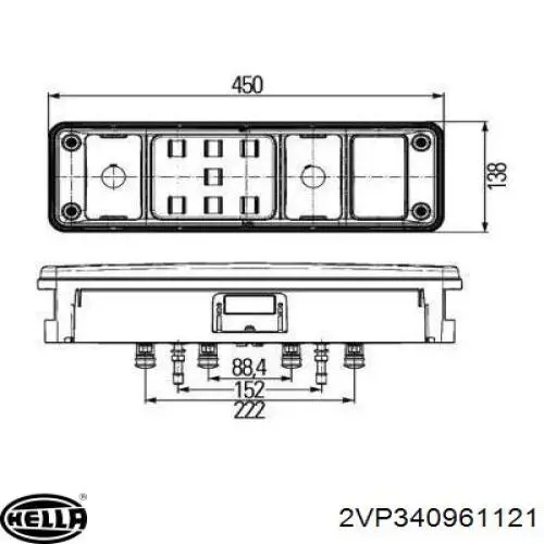 Фонарь задний правый HELLA 2VP340961121 цена, от 179.89 USD
