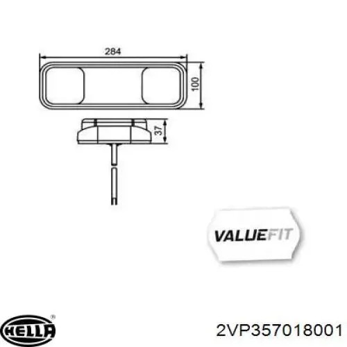 Фонарь задний правый HELLA 2VP357018001 цена, от 87.17 USD