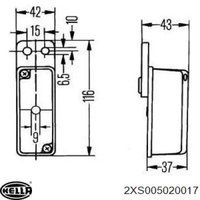 Габарит (указатель поворота) 2XS005020017 HELLA