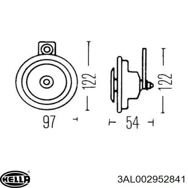 Звуковой сигнал 3AL002952841 HELLA