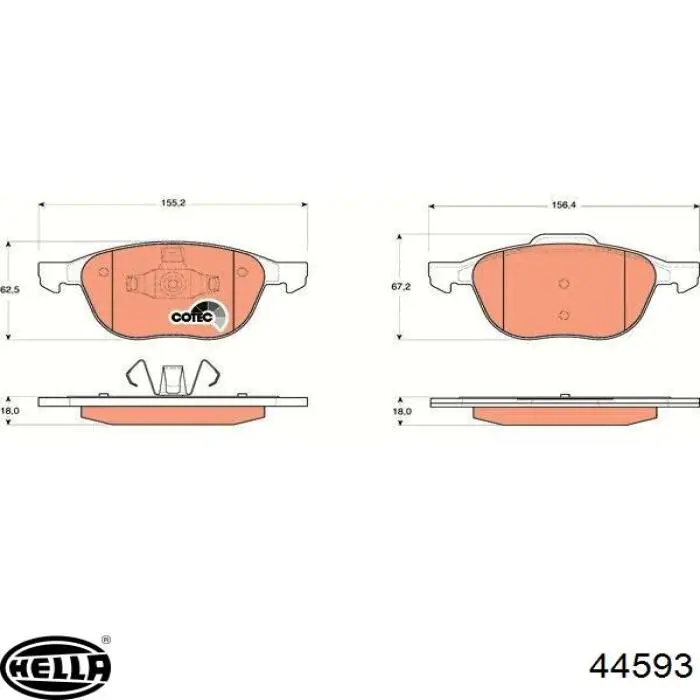 44593 HELLA Радиатор отопителя салона