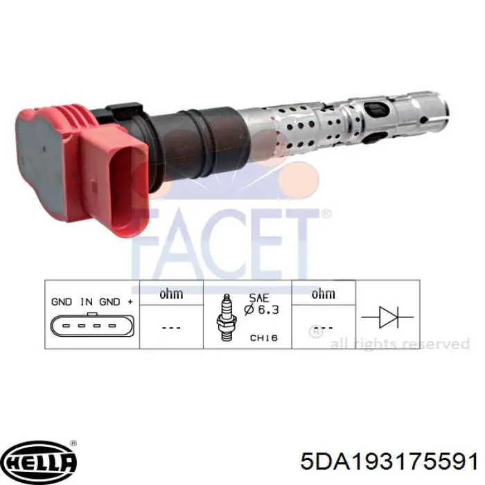 5DA 193 175-591 HELLA bobina de ignição