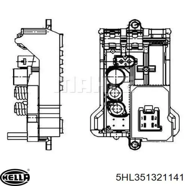 5HL351321141 HELLA резистор (сопротивление вентилятора печки (отопителя салона))