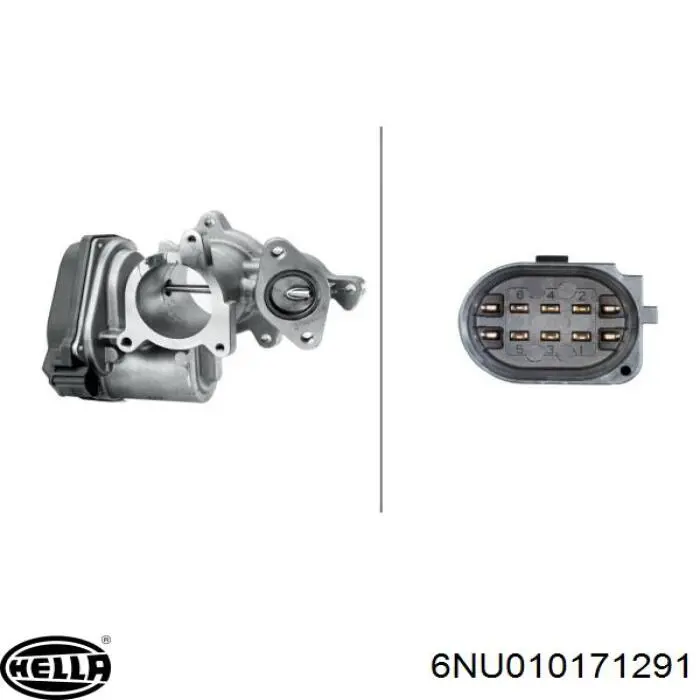 Купить 6NU010171291 HELLA Клапан EGR системы рециркуляции отработавших газов