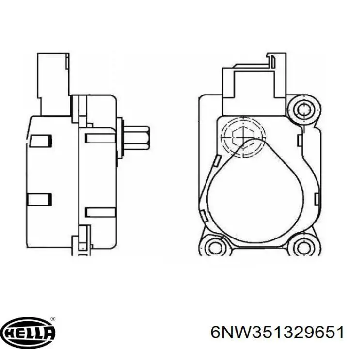 6NW351329651 HELLA Actuador de compuerta del calefacción original y equivalente