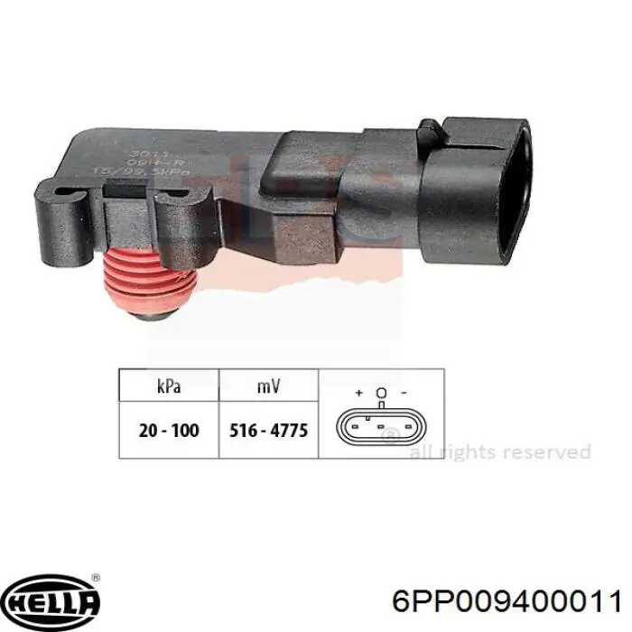 Датчик абсолютного давления в коллекторе HELLA 6PP009400011 цена, от 43.28 USD