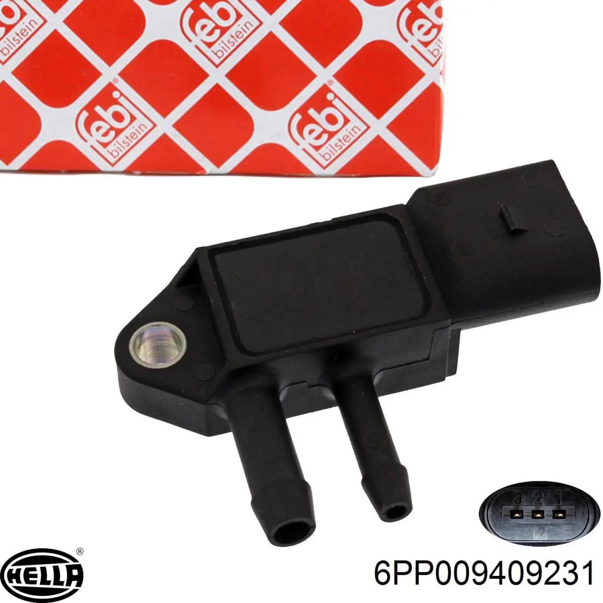 Купить 6PP009409231 HELLA Датчик давления выхлопных газов