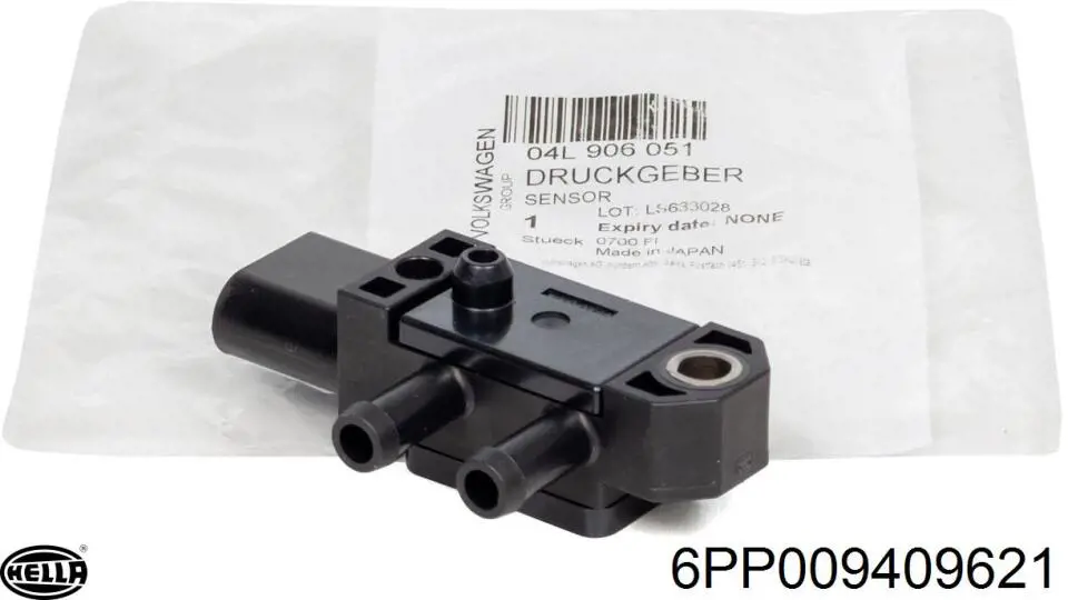 6PP 009 409-621 HELLA sensor de pressão dos gases de escape