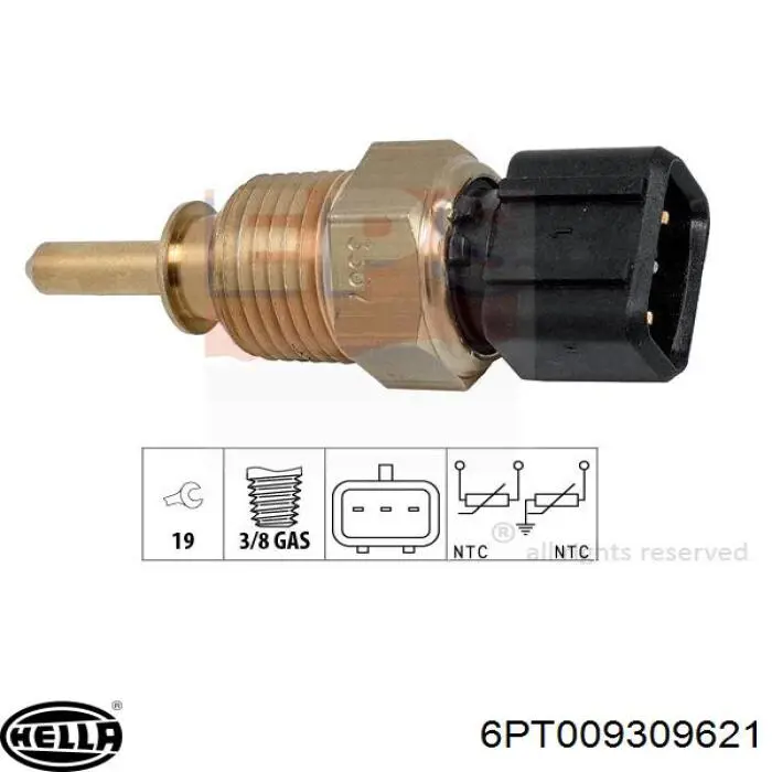 Датчик указателя температуры охлаждающей жидкости HELLA 6PT009309621 цена, от 6.55 USD