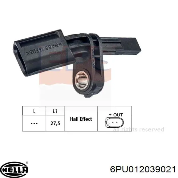 Датчик АБС (ABS) передний, правый HELLA 6PU012039021 цена, от 15.54 USD