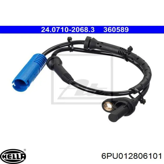 6PU 012 806-101 HELLA sensor dianteiro de abs