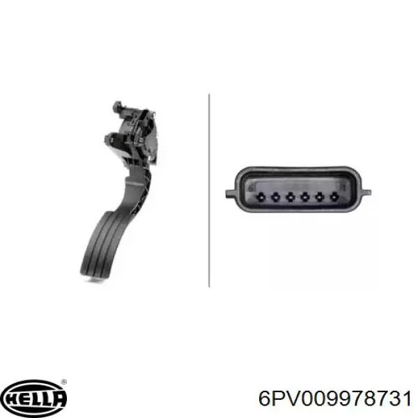 6PV009978731 HELLA pedal de gás (de acelerador)