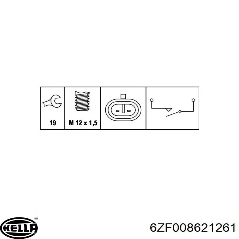 Датчик заднего хода 6ZF008621261 HELLA